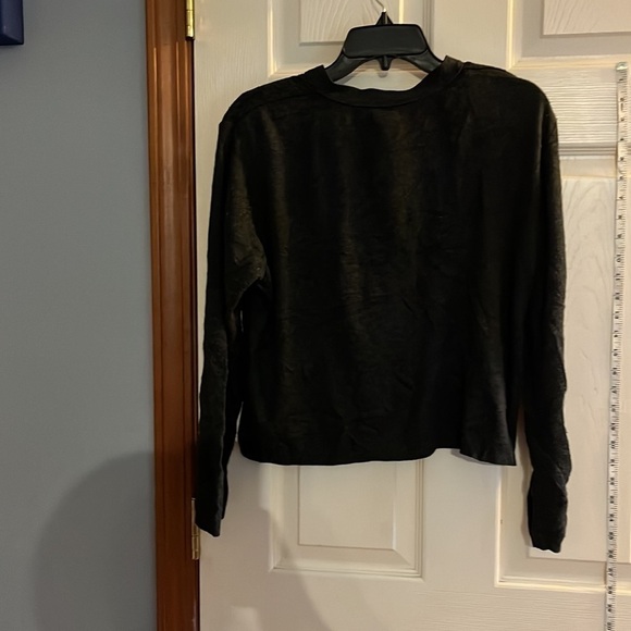 VTG-K Studio-size L-dark gray, four button V-neck short cardigan. Shoulder pads. - Picture 2 of 8